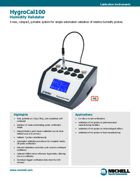 Thumbnail of document Data Sheet - HygroCal100 Humidity Calibrator